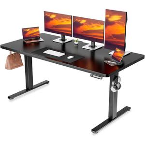 GTRACING Electric Standing Desk, 55 x 24 Inches Sit Stand up Desk with Memory Preset Controller, Height Adjustable Ergonomic Home Office Computer Desk (Black)