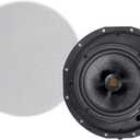 Monoprice Amber 2-Way Carbon Fiber Ceiling Speakers - 6.5 Inch with Magnetic Grille and Ribbon Tweeter (Pair) Black