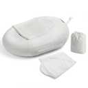 Inflatable Baby Bathtub, NICEMER Infant Bathtub Sink Bather Includes Microfleece Cover 2-in-1 Detachable Swaddle Wings and Storage Bag, Present for 0-6 Months Newborns, Portable Home Travel
