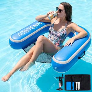 Inflatable Floating Pool Chair, Heavy Duty Pool Float Chair for Adults, Floating Chairs for Lake, Pool Lake Water Floats for Adults