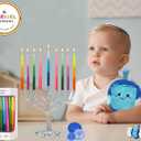 The Dreidel Company Dripless Deluxe Tapered Hanukkah Candles, Multicolored 3-Tone Pastel Decorations, 45 Menorah Candles for All 8 Nights of Chanukah 1-Hour Burn Time