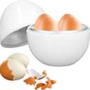 Microwave Egg Cooker for 4 Eggs, Hard Boiled Egg Cooker Compact Microwave Safe Egg Boiler for Hard Soft or Poached Eggs Space Saving Design