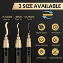 3 Pack Dual Tip Liquid Gold Chrome Markers, Permanent Shiny Gold Marker Pen for Most Surfaces, Golden Metallic High-gloss for Model Repairing, Painting, Marking or DIY Art Project