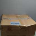 Armen Living Shelly Modern Counter Height Swivel Bar Stool in Patterned Oak Finish with White Faux Leather Upholstered Seat