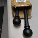 2 Pack Matte Black Curtain Rods, 48-84" Adjustable, Heavy Duty 1 Inch Diameter with Ball Finials