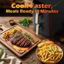 Dual Basket Air Fryer, 12.6QT Family-Size for 10–12 People, XL Basket for 6LB Whole Chicken, DoubleStack Compact Design, 10-in-1 Functions with Reheat, Dehydrate & SyncFinish, Dishwasher-Safe, Black, 6 quarts per layer