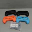 [Switch 1/2 Compatible] FASTSNAIL Grips for Nintendo Switch2 (2025)/1/OLED for Joy-Con 2, Wear-Resistant & Anti-Slip Controller Grips Handle Kit, Switch 2 Holder for Joycon 2/1 Accessories 4 Pack (Black, Black, Orange, Blue)