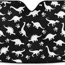 Cute Dino Footprints Paw Car Sun Shade Windshield White Dinosaurs Sunshades Reflective UV Rays Protector Keep Your Vehicle Cool Visor Cover Foldable Retractable for Car Truck SUV (55 inch * 27.6 inch, multi 15)