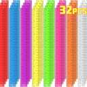 32 Pack Clear Plastic Ruler 12 Inch, Rulers Bulk for Classroom, Transparent Assorted Color Ruler with Centimeters and Inches, Metric Rulers for Kids, Ideal Back to School Office Home Supplies
