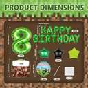 40" Green Pixel Miner Number 8 Balloon Set, 8th