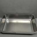High Sided,XL Stainless Steel Cat Litter Box with Metal Lid,10.24 inch Tall
