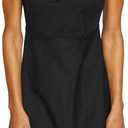 Eddie Bauer Women's Plus Aster Vneck Midi Dress (Black, XL)
