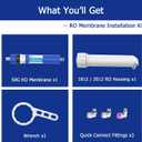 50 GPD RO Membrane filter Replacement with Reverse Osmosis Membrane Housing, Wrench, 1/4" Quick-Connect Fitting, Check Valve, Fit Under Sink RO Home Drinking Water Filter Filtration Purifier System
