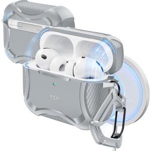 ESR for AirPods Pro 3 Case (2025), Compatible with Airpods Pro 3rd Generation (USBC Cable), Magnetic Lid, MagSafe Ready, Powerful Drop Protection, Cyber Series, Gray