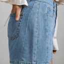 Sidefeel Women's Jean Shorts High Waisted Stretchy Casual Side Seam Denim Shorts