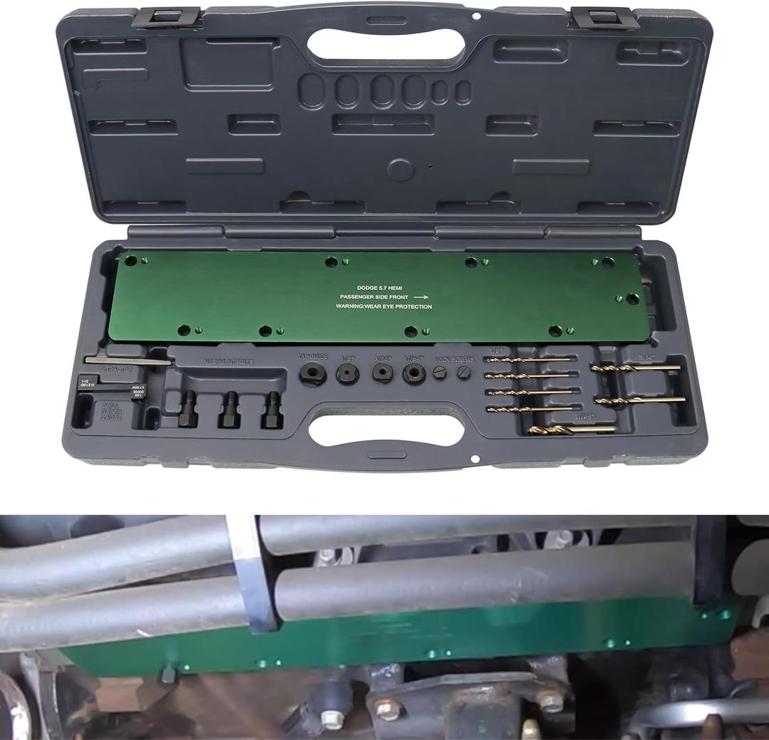 RULLINE 71500 Exhaust Manifold Template Removal Tool Set Compatibile with 5.7L Hemi Motors, Precision Drilling Tool Upgraded Durable Cobalt Drill