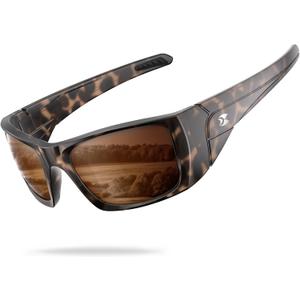 suoso Sports Polarized Sunglasses for Men: Women UV400 Protection Wrap Around Sun Glasses for Fishing Driving Cycling TR90 (C10-black & Clear Brown Frame/Brown Lens)