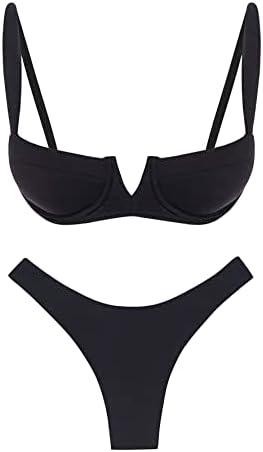 Narecte Womens Sexy Bikini Sets,Triangle Bikinis,Two Piece Swimsuit for Women,Womens Bikini Swimsuit (XL, Black)