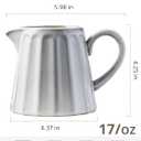 Ceramic Creamer Pitcher,17 Oz Coffee Creamer Container with Handle, Small Milk Pitcher Pourer for Sauces, Salad, Cream White