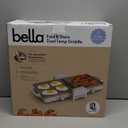 Bella 10"x 20" Ceramic Fold-n-Store Dual Temp Griddle, Fits-anywhere Kitchenware, EverGood Ceramic Nonstick Coating, 2 Temperature Zones up to 400F, Dishwasher Safe Drip Tray, 1500 Watt, Oatmilk