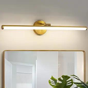 KAISITE Bathroom Light Fixture Over Mirror 30IN Brushed Nickel LED Vanity Light 24W 3000K Dimmable Modern Bathroom Wall Mount Lighting Fixture Rotatable Bath Vanity Light Bar
