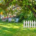 4 Pcs Christmas Tree Fence White Plastic pcket Fence for Christmas Tree Wedding Party Decoration Holiday Office Home Wedding Party Decor (100 cm in Total)