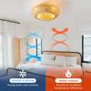 ainqiant 20" Boho Ceiling Fans with Lights,Rattan Caged Flush Mount Ceiling Fan with Light, Enclosed Timing 6 Speeds Reversible for Living Room Bedroom Dining Room