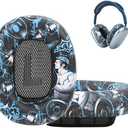 Earrock Ear Cushions Ear Pads for AirPods Max Headphones with Protein Leather, Memory Foam and Magnet for Gym, Sporty Graffiti Style, Cartoon Pattern