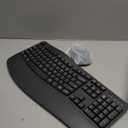 Wireless Keyboard and Mouse Combo, 2.4G Full Size Wave Keys Ergonomic Keyboard with Wrist Rest and 3-Level DPI Adjustable Wireless Ergonomic Mouse for Windows, Mac OS Desktop/Laptop/PC(Black)