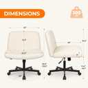 NEO CHAIR Criss Cross Chair with Wheels Home Office Cross Legged Armless Chairs Ergonomic Adjustable Computer Desk Task Wide Seat for Bedroom Vanity Comfy Swivel (Beige)