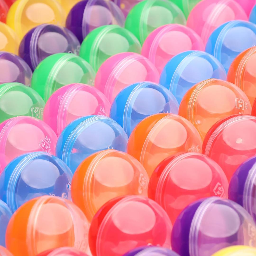 Capsule Vending Machine Translucent Round Capsules Empty 25 pcs 2.6 inch - Gumball Machine Capsules Bulk Claw Machine Refills Easter Basket Stuffers Birthday Gifts Pinata Stuffers DIY Craft Supplies (Opaque)