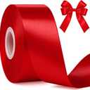 Fullive Red Ribbon 1 1/2 Inch, 30 Yards Red Ribbon for Gift Wrapping, Polyester Satin Valentines Ribbon for Wedding Valentines Day Decorations DIY Bows Wrapping Bouquet Floral Arrangements