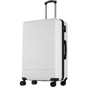 OLIXIS 24 Inch Luggage, Hardside Suitcase with Spinner Wheels, Lightweight ABS Hard Shell Checked Luggage, TSA Approved Lock, Expandable Medium Suitcase for Travel & BusinessWhite