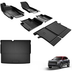 AOMSAZTO Floor Mats Full Set fit for Nissan Kicks 2025 SUV | All Weather 3D Protection Heavy Duty | Floor Liners & Cargo Liner & Rear Seat Back Mats | 6-pc, Black
