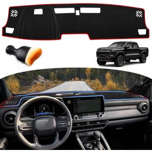 Dash Cover for Chevy Chevrolet Colorado/GMC Canyon 2023-2025 2026 Dashboard Cover Mat Non-Slip Center Console Protector Mat Sunshade (Red Trim)