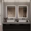 LED Bathroom Mirror with Lights, 32x24 Inch Frameless Backlit Mirror, Larger Anti-Fog Area, Dimmable Vanity Mirror with Memory Function, CRI95+, 3 Colors, UL Listed, Waterproof, Horizontal/Vertical