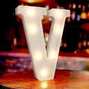 Marquee Letters V, Led Letter Lights, 26 Alphabet Battery Powered LED Light Up Name Sign, Decorative Lighted Standing Letters for Graduation Party Night Light Wedding Birthday Room Bar Wall Decor