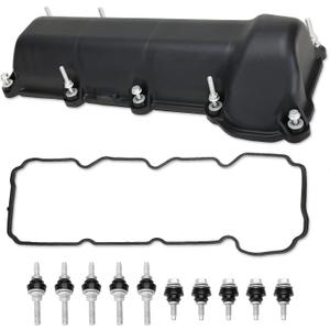 MITZONE Left Side Engine Valve Cover Kit with Gasket & Bolts Compatible with 2004-2011 Dodge Dakota Durango Nitro RAM 1500 2002-2012 Jeep Commander Liberty 3.7L Replace# 53021937AC 53021937AD