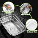 12 Pcs 304 Stainless Steel Food Containers with Lids Square Airtight Bento Lunch Boxes Metal for Snacks Sandwiche Storage Meal Prep Dishwasher Freezer Safe Office Home(12/18/25/28oz)(Black)
