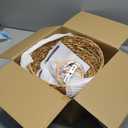 Boho Pendant Lights Kitchen Island, 11.8" Hand-Woven Rattan Light Fixture Bohemian Lighting Farmhouse Seagrass Weaving Hanging Ceiling Light Chandelier for Living Dining Room Restaurants