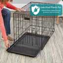 MidWest Homes for Pets 36-Inch iCrate for Medium-Large Breeds, 41-70 lbs, Double Door Folding Dog Crate with Divider Panel, Leak-Proof Tray & Secure Latches, Portable, Durable & Easy to Assemble