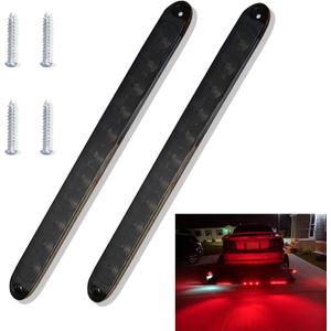 UNXMRFF 2-Pack 16 LED Red Trailer Brake Tail Light IP67 Waterproof 11 LED Park Stop Turn signals Light Marker ID Clearance Strip for Marine Boats Golf Cart Enclosed Trailer Truck RV UTV