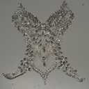 Rhinestones Beaded Bodice Applique Glass Patch Easy to use for Wedding Evening Dance Dress Decoration (White)