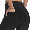 THE GYM PEOPLE Women's Tummy Control Bell Bottom Jeans High Waisted Wide Leg Flare Pants Jeggings with Pockets (Black, L)