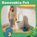 Potty Training Toilet Toddler Potty Chair Kids Boys Girls Dinosaur Animal Comfortable Potties Training Seat for Childrens Ages 1-3 Portable Baby Toilets with Lid Back Easy to Clean Potty Trainer,Blue
