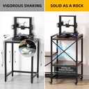 Heavy-Duty 3D Printer Stand with Filament Storage, Mobile 3D Pinter Table for 3 Printers, Large Pinter Workstation with Locking Metal Casters