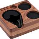 Normcore Tamping Station, Natural Walnut Espresso Tamping Mat, Wooden Compact Coffee Tool Organizer for 58mm Portafilter, Tamper, Distributor, Puck Screen and Portafilter, Genuine American Walnut Wood
