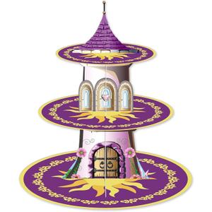 Purple Princess Cake Stand Purple Sun Birthday Party Decorations Princess Cupcake Tower Baby Christening Decorations