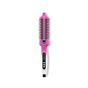 Farery Thermal Brush 9 Adjustable Temps, 1.5 Inch Long Barrel Hot Curling Wand for Big Bouncy Curls, Non-Blowing Heated Round Brush, Ceramic Curling Wand for Medium & Long Hair, Dual Voltage