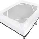 Box Spring Cover Queen Size Bed Skirt Wrap 4 Side of The Mattress, Stretch & Snug Fit, Ultra Soft, Wrinkle Free, Replacing Bed Skirts for Hotel and Home, White